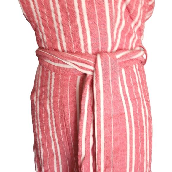 Anthropologie ett:twa Red Stripe Robin Romper Womens Size XSmall  Cropped Belt - Picture 8 of 14